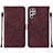 Custodia Portafoglio In Pelle Cover con Supporto Y07B per Samsung Galaxy S22 Ultra 5G Rosso