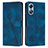 Custodia Portafoglio In Pelle Cover con Supporto Y07X per Oppo A17 Blu