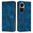 Custodia Portafoglio In Pelle Cover con Supporto Y07X per Oppo Reno10 Pro 5G Blu