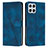 Custodia Portafoglio In Pelle Cover con Supporto Y08X per Huawei Honor X8 4G Blu