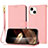 Custodia Portafoglio In Pelle Cover con Supporto Y09X per Apple iPhone 14 Oro Rosa