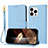 Custodia Portafoglio In Pelle Cover con Supporto Y09X per Apple iPhone 14 Pro Blu