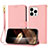 Custodia Portafoglio In Pelle Cover con Supporto Y09X per Apple iPhone 14 Pro Max Oro Rosa