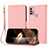 Custodia Portafoglio In Pelle Cover con Supporto Y09X per Motorola Moto G10 Oro Rosa