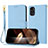 Custodia Portafoglio In Pelle Cover con Supporto Y09X per Motorola Moto G22 Blu