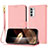 Custodia Portafoglio In Pelle Cover con Supporto Y09X per Motorola Moto G31 Oro Rosa