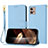Custodia Portafoglio In Pelle Cover con Supporto Y09X per Motorola Moto G32 Blu