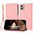 Custodia Portafoglio In Pelle Cover con Supporto Y09X per Motorola Moto G32 Oro Rosa