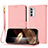 Custodia Portafoglio In Pelle Cover con Supporto Y09X per Motorola Moto G41 Oro Rosa