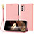 Custodia Portafoglio In Pelle Cover con Supporto Y09X per Motorola Moto G42 Oro Rosa