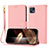 Custodia Portafoglio In Pelle Cover con Supporto Y09X per Motorola Moto G50 5G Oro Rosa