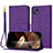 Custodia Portafoglio In Pelle Cover con Supporto Y09X per Motorola Moto G50 5G Viola