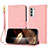 Custodia Portafoglio In Pelle Cover con Supporto Y09X per Motorola MOTO G52 Oro Rosa