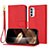 Custodia Portafoglio In Pelle Cover con Supporto Y09X per Motorola MOTO G52 Rosso