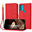 Custodia Portafoglio In Pelle Cover con Supporto Y09X per Motorola Moto G71 5G Rosso
