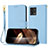 Custodia Portafoglio In Pelle Cover con Supporto Y09X per Motorola Moto G72 Blu