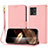 Custodia Portafoglio In Pelle Cover con Supporto Y09X per Motorola Moto G72 Oro Rosa