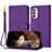 Custodia Portafoglio In Pelle Cover con Supporto Y09X per Motorola Moto G82 5G Viola