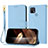 Custodia Portafoglio In Pelle Cover con Supporto Y09X per Oppo A15 Blu