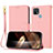 Custodia Portafoglio In Pelle Cover con Supporto Y09X per Oppo A15 Oro Rosa