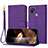 Custodia Portafoglio In Pelle Cover con Supporto Y09X per Oppo A15 Viola