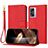 Custodia Portafoglio In Pelle Cover con Supporto Y09X per Realme Narzo 50 5G Rosso