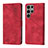 Custodia Portafoglio In Pelle Cover con Supporto YB1 per Samsung Galaxy S22 Ultra 5G Rosso