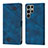 Custodia Portafoglio In Pelle Cover con Supporto YB1 per Samsung Galaxy S23 Ultra 5G Blu