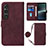 Custodia Portafoglio In Pelle Cover con Supporto YB1 per Sony Xperia 1 V Rosso