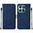 Custodia Portafoglio In Pelle Cover con Supporto YB2 per Huawei Honor X8b Blu