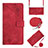 Custodia Portafoglio In Pelle Cover con Supporto YB2 per Oppo A78 5G Rosso