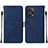 Custodia Portafoglio In Pelle Cover con Supporto YB2 per Xiaomi Poco F5 5G Blu