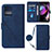 Custodia Portafoglio In Pelle Cover con Supporto YB3 per Motorola Moto G 5G (2023) Blu