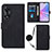 Custodia Portafoglio In Pelle Cover con Supporto YB3 per Oppo A58 5G Nero