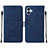 Custodia Portafoglio In Pelle Cover con Supporto YB3 per Samsung Galaxy M04 Blu