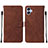 Custodia Portafoglio In Pelle Cover con Supporto YB3 per Samsung Galaxy M04 Marrone