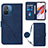 Custodia Portafoglio In Pelle Cover con Supporto YB3 per Xiaomi Redmi 12C 4G Blu
