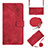 Custodia Portafoglio In Pelle Cover con Supporto YB4 per Nokia C22 Rosso