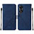 Custodia Portafoglio In Pelle Cover con Supporto YB4 per Oppo A58 5G Blu