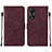 Custodia Portafoglio In Pelle Cover con Supporto YB4 per Oppo A58 5G Rosso