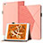 Custodia Portafoglio In Pelle Cover con Supporto YX1 per Apple iPad Mini 4 Oro Rosa