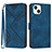 Custodia Portafoglio In Pelle Cover con Supporto YX1 per Apple iPhone 13 Blu