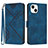 Custodia Portafoglio In Pelle Cover con Supporto YX1 per Apple iPhone 14 Blu