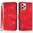 Custodia Portafoglio In Pelle Cover con Supporto YX1 per Apple iPhone 14 Pro Rosso Rosa