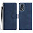 Custodia Portafoglio In Pelle Cover con Supporto YX1 per Oppo A54s Blu