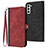 Custodia Portafoglio In Pelle Cover con Supporto YX1 per Samsung Galaxy S21 FE 5G Rosso