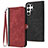 Custodia Portafoglio In Pelle Cover con Supporto YX1 per Samsung Galaxy S22 Ultra 5G Rosso