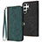 Custodia Portafoglio In Pelle Cover con Supporto YX1 per Samsung Galaxy S22 Ultra 5G Verde