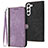 Custodia Portafoglio In Pelle Cover con Supporto YX1 per Samsung Galaxy S23 5G Viola