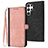 Custodia Portafoglio In Pelle Cover con Supporto YX1 per Samsung Galaxy S23 Ultra 5G Oro Rosa